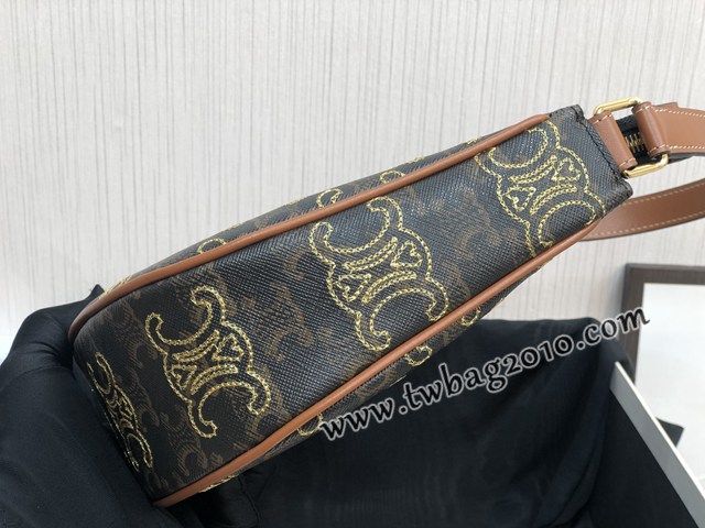 Celine專櫃2023新顏色TRIOMPHE AVA標誌印花心形刺繡腋下包 賽琳520限定系列腋下包 sldj2455